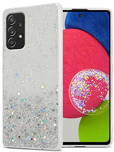 Cadorabo Hülle kompatibel mit Samsung Galaxy A52 (4G/5G)/A52s Rundumschutz TPU Silikon Case Mädchen Glitzer Strass Design Kratzfest Weiche Bling Schutzhülle für Galaxy A52 (4G/5G)/A52s in Transparent