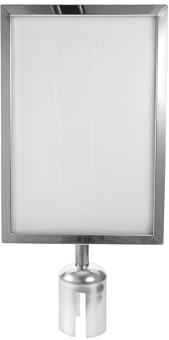 Operitacx Sign Holder Stanchion Post Top Sign Frame Vertical Portrait Poster Display for Queue Barrier Airport Guidance Office Hallway and Garage Use 17.32 X 8.66 X 2.56 in