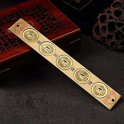 ZAANU 1 Stück Messing-Feng-Shui-Ornamente/Feng-Shui-Münzen-Lineal, 20,3 cm, chinesischer Glücks-Feng-Shui-Herrscher, I-Ging-, Münze for Aufhängen, Anhänger/66
