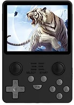 Powkiddy RGB20S Handheld Retro Game Console Pow Kitty Handheld Arcade Game with Built-in 16+64G Card & 15000 Games (Black)
