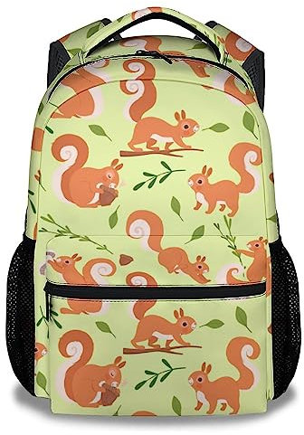 CUNEXTTIME Eichhörnchen-Rucksack für Mädchen und Jungen, 40,6 cm, grün, Rucksäcke für Schule, niedlich, leicht, langlebig, Büchertasche für Kinder, Eichhörnchen 1-1, Einheitsgröße, Classic