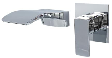 Rubinetto A Parete Rubinetto Per Lavabo A Cascata Da Incasso A Parete Lavabo Da Bagno Caldo E Freddo Presa A Muro Rubinetto A Scomparsa Incorporato Nascosto Split Argento