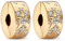Amuefer 2Pcs Clip étoile doré Charms pour Bracelets et Colliers Argent Sterling Charme Noël Bijoux Cadeaux pour Femme Fille Petite-fille