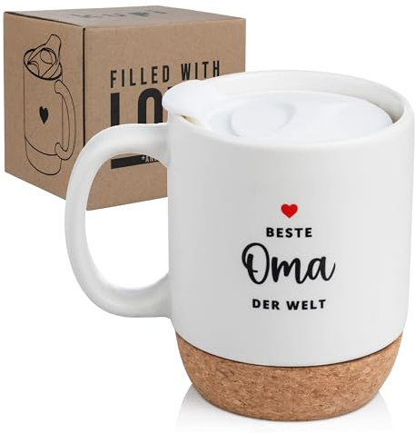 kupi Geschenke für Oma Geschenk | Geburtstagsgeschenk für Oma Tasse 350ml | Kaffeetasse Beste Oma Geschenke | Geburtstag Teetasse mit Deckel