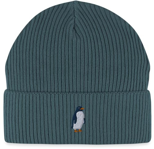 Spreadshirt Kleiner Pinguin Stickerei Bio Fisherman Beanie Mütze