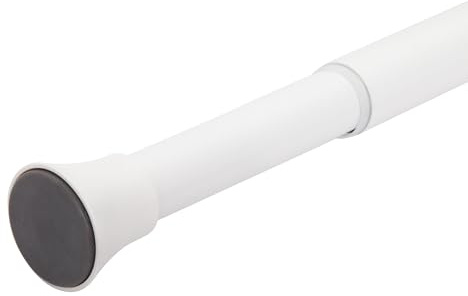 Mardom gardinenstange ohne Bohren - Weiß 90-140 | teleskop vorhangstange, teleskopstange Vorhang, robust, universell, Federzugmechanismus, sicherer Halt