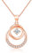 Cangall Silver Necklaces for Women, 925 Sterling Silver Necklaces with Double Circle Pendant, 45+ 5cm Rose Gold Chain & Interlocking Pendant, Jewellery Birthday Gifts for Daughter/Mother/Girlfriend