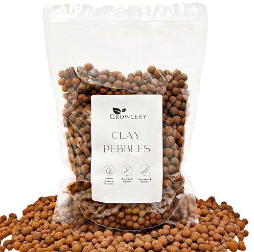 Growcery Premium Clay Pebbles For Plants: Multipurpose Growing Medium for Gardens, Hydroponics, and Green Roofs (2L)
