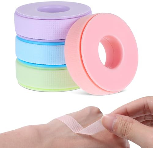 Piriuuo 4 Stück Wimpern Tape, 4 Rollen Wimpernband Wimpernverlängerung Band Wimpernverlängerung Zubehör Klein Wimpern Tape Wimpern Kleber für Wimpern Make-up Individuell Professionell