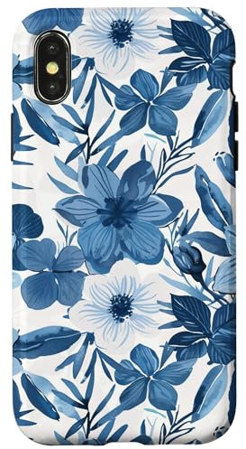iPhone X/XS Blue Flower Floral Case