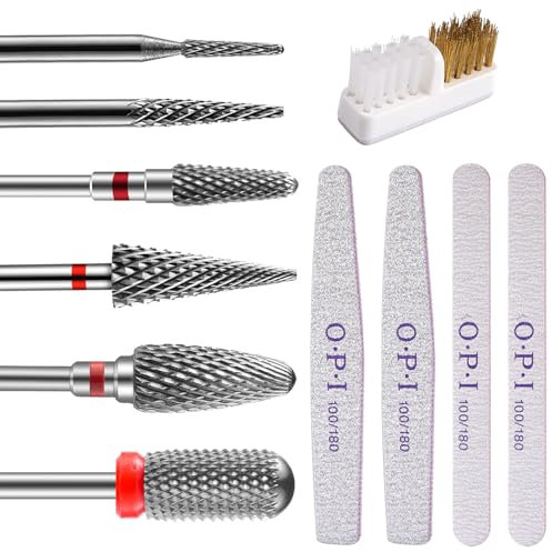 Sprießen 11 Piezas Brocas Para Uñas, 3/32 Pulgadas (2,35 Mm), Fresas Para Torno Manicura, Brocas Para Fresa De Uñas, Accesorios De Metal Duro Para Manicura, Brocas Torno Uñas Profesional