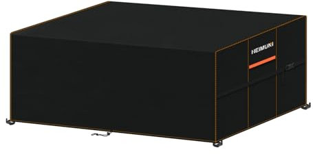 HEIMUNI Housse de Protection Salon de Jardin, 200x80x80cm Housse de Table de Jardin Housse Canape Exterieur Impermeable, 420D Tissu Oxford Bâche Salon de Jardin avec Aération Bache Table Exterieur