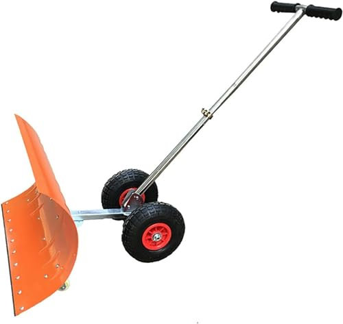 JOCHEN 29,1-Zoll-Schneeschieber, robuste Schneeschaufel mit 4 Rädern, effizienter Schneepflug, geeignet zum Räumen von Einfahrten oder Gehwegen