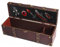 Wine Gift Set con scatola di legno vintage, contenitore di bottiglia di vino antico di legno con maniglia, 5 pezzi Wine Accessory Set, Wine Gift Set per gli uomini e le donne, Sommelier Set (brown)