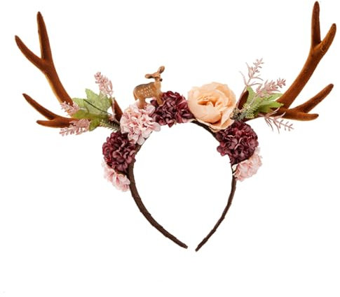 ZOOMIMI Ästhetisches Stirnband für Weihnachten, Rentiere, Haarreif, Urlaub, Kopfschmuck, Halloween, Cosplay, Kostüm, Haardekoration