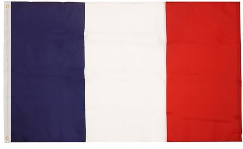AZ FLAG - Bandiera Francia Premium - 150 x 90 cm - Bandiera francese cucita nylon 200 D con occhielli metallici incorporati - 200 g