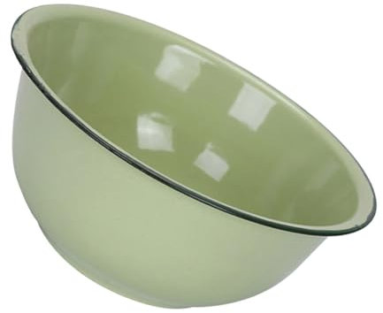 Ciieeo Emaille-waschbecken Dicke Emaille-schüssel Für Die Küche Vintage-rührschüssel Grün 26 Cm Salatschüssel