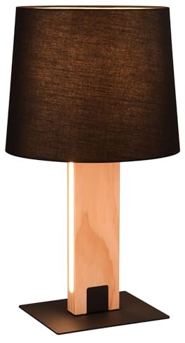 Trio 547610232 Rahul Tischleuchte, Naturholz & Mattschwarz