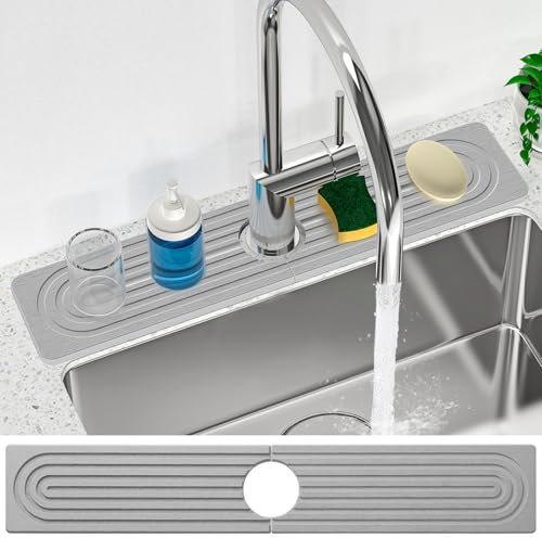 Tappetino per rubinetto in diatomite per lavello da cucina [pietra di diatomite, asciugatura rapida] lavello da cucina tappetino per asciugare il lavandino dell'acqua tappetino per lavello paraspruzzi