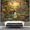 CWBNA0RBN 3D Druck Jungle Animals Wandteppiche Poster Ornament Wandbehang Wandteppich Raumteiler Vorhang Für Schlafzimmer Wohnzimmer Wohnkultur Tapisseries 70cmx100cm