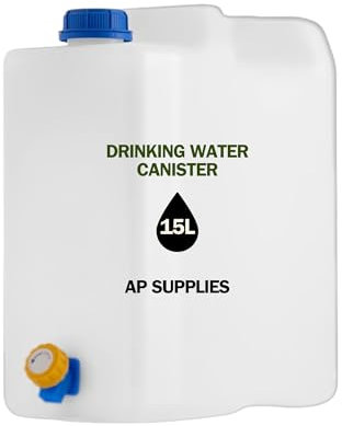 AP Supplies Plastic Water Carrier Container with Tap, Portable Jerry Can - Ideal for camping, caravan, travel,picnics, outdoor,party easy access for drinking water (15L)