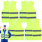 5 Pièces Gilet Jaune Haute Visibilité, Gilet Reflechissant de Haute Visibilité Sécurité pour Hommes Femmes Unisexes, pour Voiture Course Travail en Extérieur