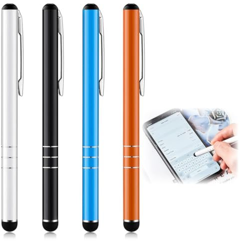 4 penne stilo, penna per touch screen, penna capacitiva, stilo per telefono tablet per dispositivi touch screen, tablet e tutti gli smartphone
