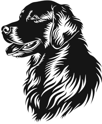 AMA SHOP Aufkleber für Hunde, Motiv: Golden Retriever, Modell 1, geeignet für Auto-/Motorradhelm, Aufkleber, 32 cm