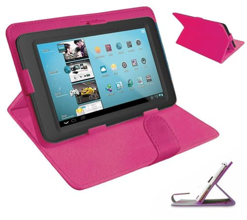 Universal Case for All 10 inch Tablet,Cover for 10.1 inch Tab, Travel Portable Protective Folio Leather Stand Shell for All Kinds of 9.6-10.5 inch Android/iOS/Windows Tablet (Pink)