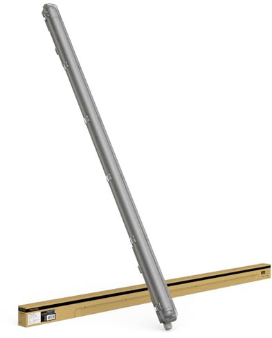 TRAXON LUXPOINT® Pantalla Estanca Vacia Sellada para 1 Tubo LED T8 (Tubo *No incluido) 120cm, Libre de halogeno, IP65 Impermeable, para Parking, Almacen, Túnel (120cm | 1 tubo T8)