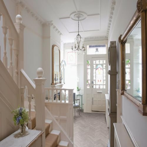 Luvanto Contemporary Washed Grey Oak Wood Effect Glue Down Luxury Vinyl Tile-Herringbone (2.5mm LVT) For Domestic & Commercial Use, Suitable For Underfloor Heating
