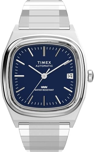 Timex Men's E Line 34mm Watch - Stainless Steel Expansion Band Blue Dial Stainless Steel Case