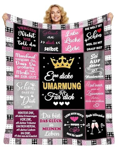 QUTHZZHY Geschenke für Freundin, Umarmung Decke Geschenk für Freundin | Geburtstagsgeschenk für Frauen, Aufmunterung Geschenke Freundin, Personalisierte Geschenk für Freundin Frauen Mama Kollegin