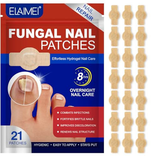 Fungal Nail Patches for Toenails, 21Pcs Multi-Purpose Toenail Repair Treatment Pads, Fungal Nail Treatment, Nail Fungus Treatment for Toenail, Hour Nail Treatment Restores Healthy Appearance