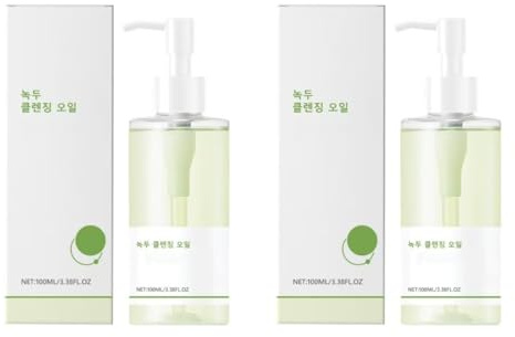 Reinigungsöl aus Mungobohnen, Make-up-Entferner, Reinigungsöl mit Mungobohnen, Jojoba und Grüntee, Gesichtsreinigungsöl zur Entfernung von Mitessern, geeignet für empfindliche Haut