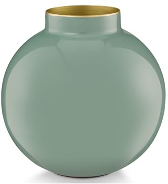 Pip Studio Vase Metall Mid Green 17cm