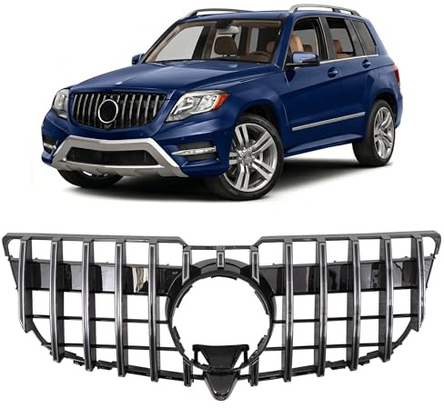 HERSTMOTO Kühlergrill GT PANAMERICANA, passend für MERCEDES GLK X204 2012-2015, Frontgrill, Auto-Frontgrill, Frontstoßstangenhaubengitter, Radiator Grille