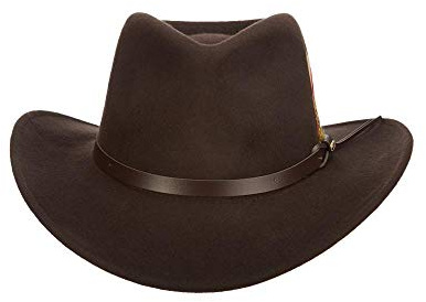 Scala Classico Men's Crushable Felt Outback Hat, Chocolate, Large