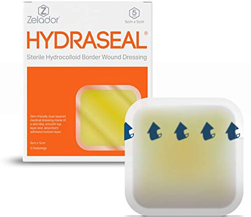 Hydrocolloid Border Wound Dressing – Waterproof, Breathable & Adhesive Patches for Faster Healing, Blister & Acne Protection – Ideal for Sensitive Skin - 5x5cm x 5