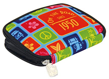 BRISA VW Collection - Porte-Monnaie Intelligent en néoprène Volkswagen T1 Combi Design 16 cm (Surf/Multicolore)