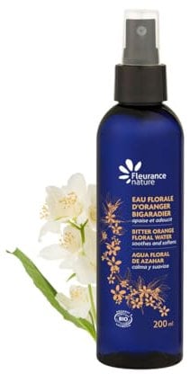 Fleurance Nature- Eau Florale d'oranger bigaradier Bio- 200ml- cosmetique certifié Bio Cosmos Ecocert- Soin visage hydrolat d'oranger bio- tonifiant démaquillant- fabriqué en France - 26129