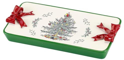 Spode Avanti Linens Christmas Tree Collection, Resin, Red, 6.3 x 4.7 x 10.6