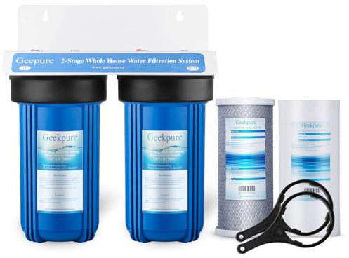 Geekpure système de filtre à eau pour toute la maison à 2 étages avec boîtier bleu de 10 pouces - Port de 1
