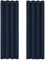 Deconovo Verdunkelungsgardinen mit Kälteschutz Vorhang Blickdicht Kälteschutzvorhang, 210x140 cm(HöhexBreite), Dunkelblau, 2er Set