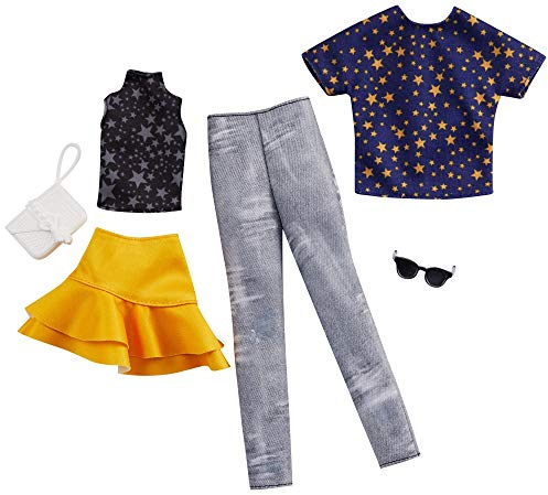 Barbie GHX70 Modeset mit 1 Outfit Puppe und 1 Outfit für die Ken-Puppe