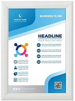 DISPLAY SALES Klapprahmen [5 St.] weiß DIN A4 25 mm Plakatrahmen Wechselrahmen | Ecken auf Gehrung