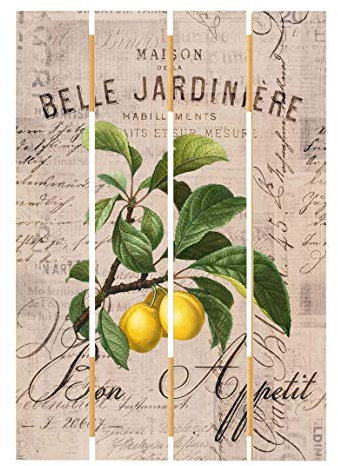Bilderwelten Holzbild - Shabby Chic Collage - Pflaumen - Hochformat 3:2 70cm x 48cm