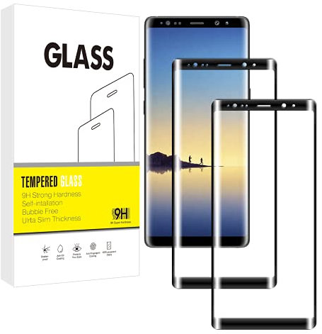 pour Samsung Galaxy Note 8 3D Couverture Complète Film de Protection d'écran，Vuciya Verre Trempé，Dureté 9H Glass，Ultra Anti Rayures， sans Bulles，[Lot de 2]pour Samsung Galaxy Note 8Protecteur d'écran