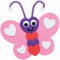 Baker Ross FC450 Herz-Schmetterling-Magnet-Sets, 8 Sets, Valentinstag-Bastel-Magnete für Kinder, Rosa,Rot, Mittel