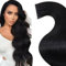 LaaVoo Extensions Echthaar Tape in Schwarz Haarextension Tape Echthaar 55cm Invisible Tape Extensions Echthaar Schwarz Haarverlängerung Echthaar Tapes 20 Stück 50g #1 Schwarz